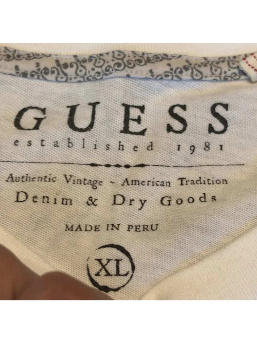 VTG Guess Graphic T-Shirt Unisex Size L Double Sided Handshake "Devil Dealings" - Picture 11 of 13